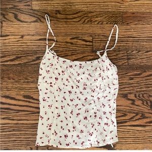 Reformation corset tank cream floral